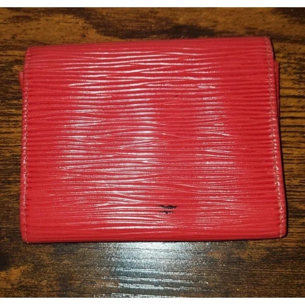 Louis Vuitton Epi Leather Card Holder Castilian‎ Red Vintage Wallet Spain M63587